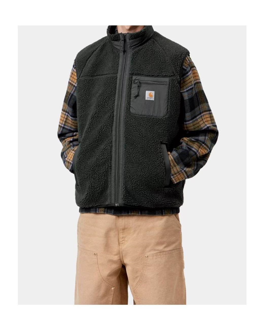 Carhartt Black Prentis Fleece-Texture Zip-Up Gilet for men