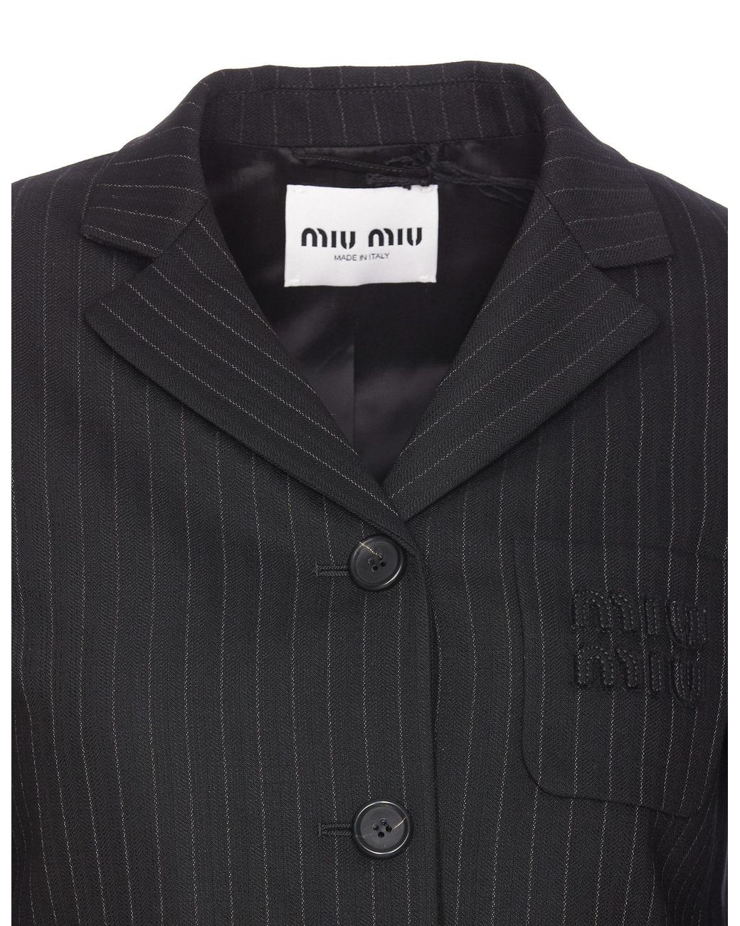 Miu Miu Black Pinstriped Jacket