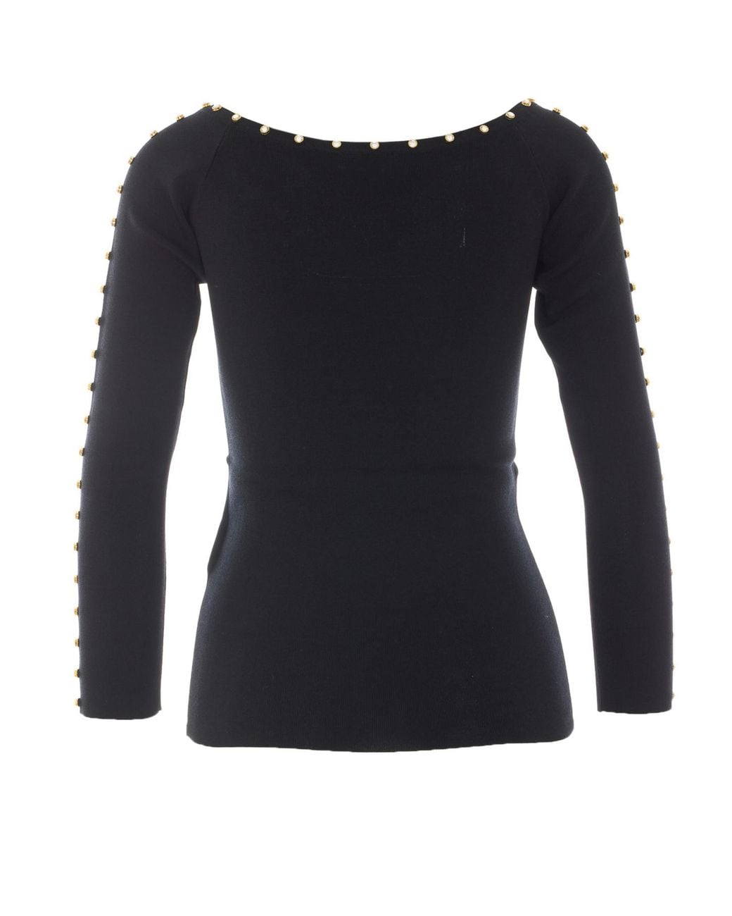 Liu Jo Black Studded Slim Knitted Sweater