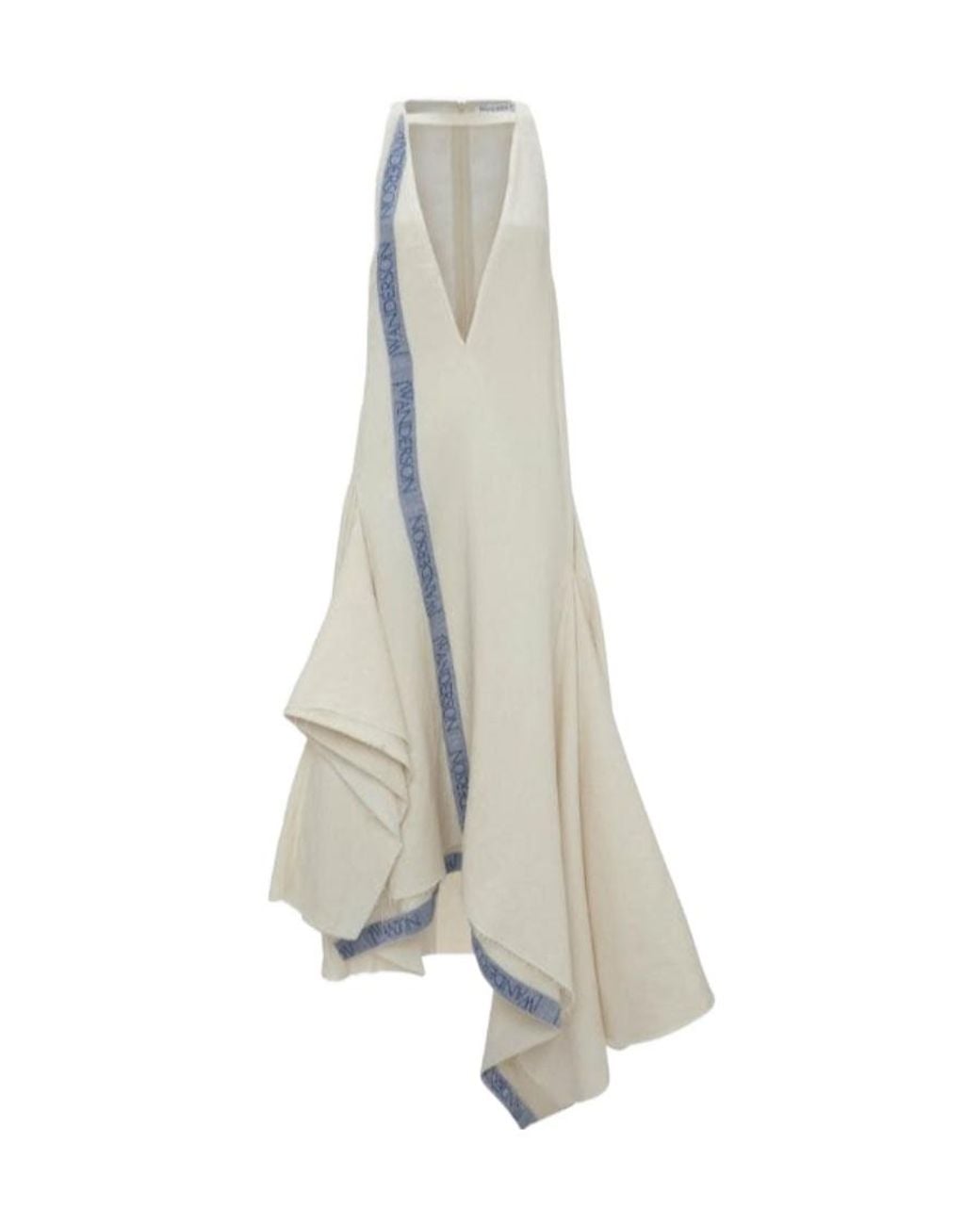 J.W. Anderson White Jw Anderson Logo Trim V-Neck Dress