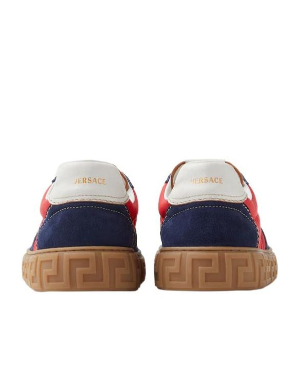 Versace Red Greca Lace-Up Sneakers for men