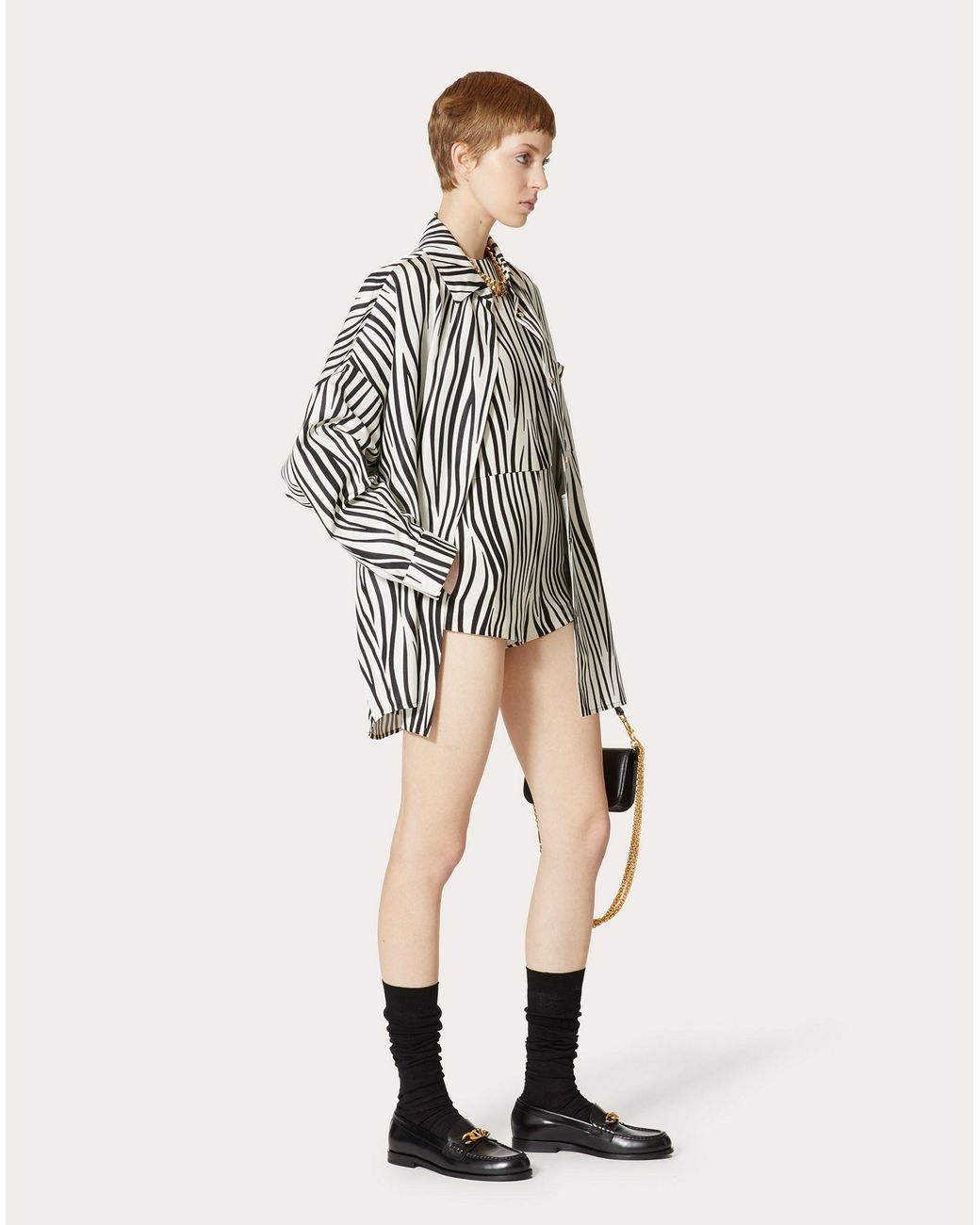 Valentino Black Zebra Print Jumpsuit