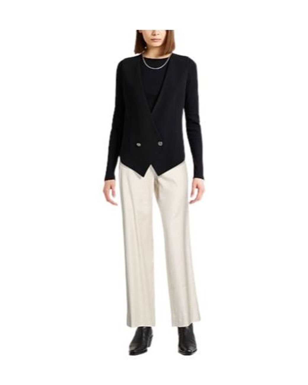 Max Mara White Loose Straight-Leg Pants