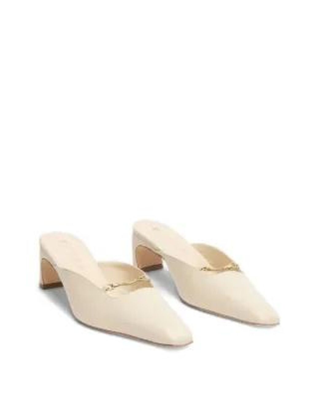 By Far Natural Leda Sculpted Chain Leather Mules