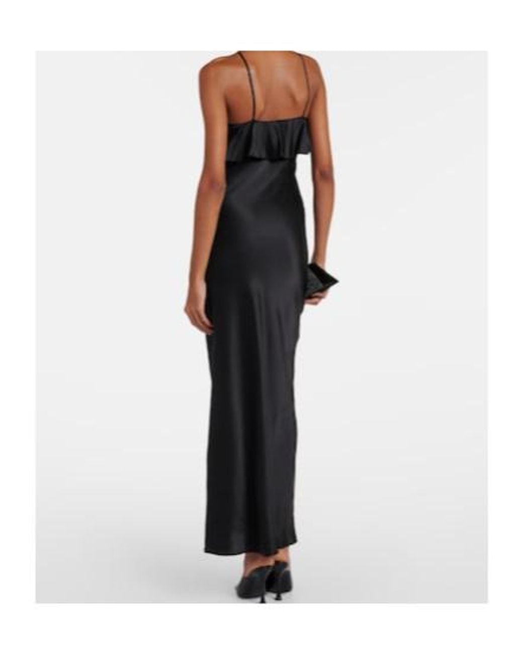 Rodarte Black Bow-Detail Halterneck Silk Satin Gown