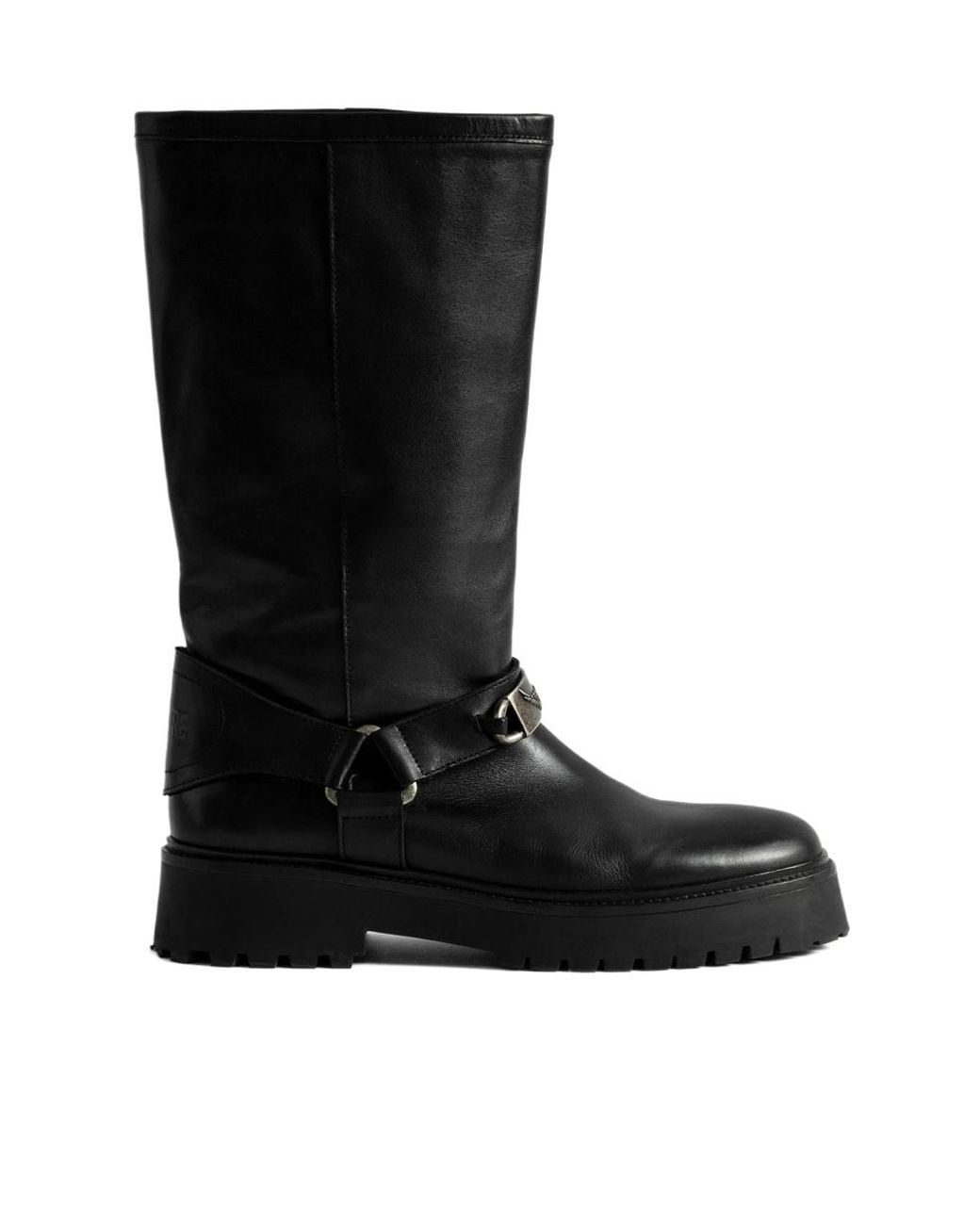 Zadig & Voltaire Black Angie Leather Biker Boots