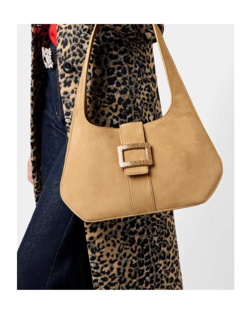 Roger Vivier Natural Belle Vivier Small Hobo Shoulder Bag