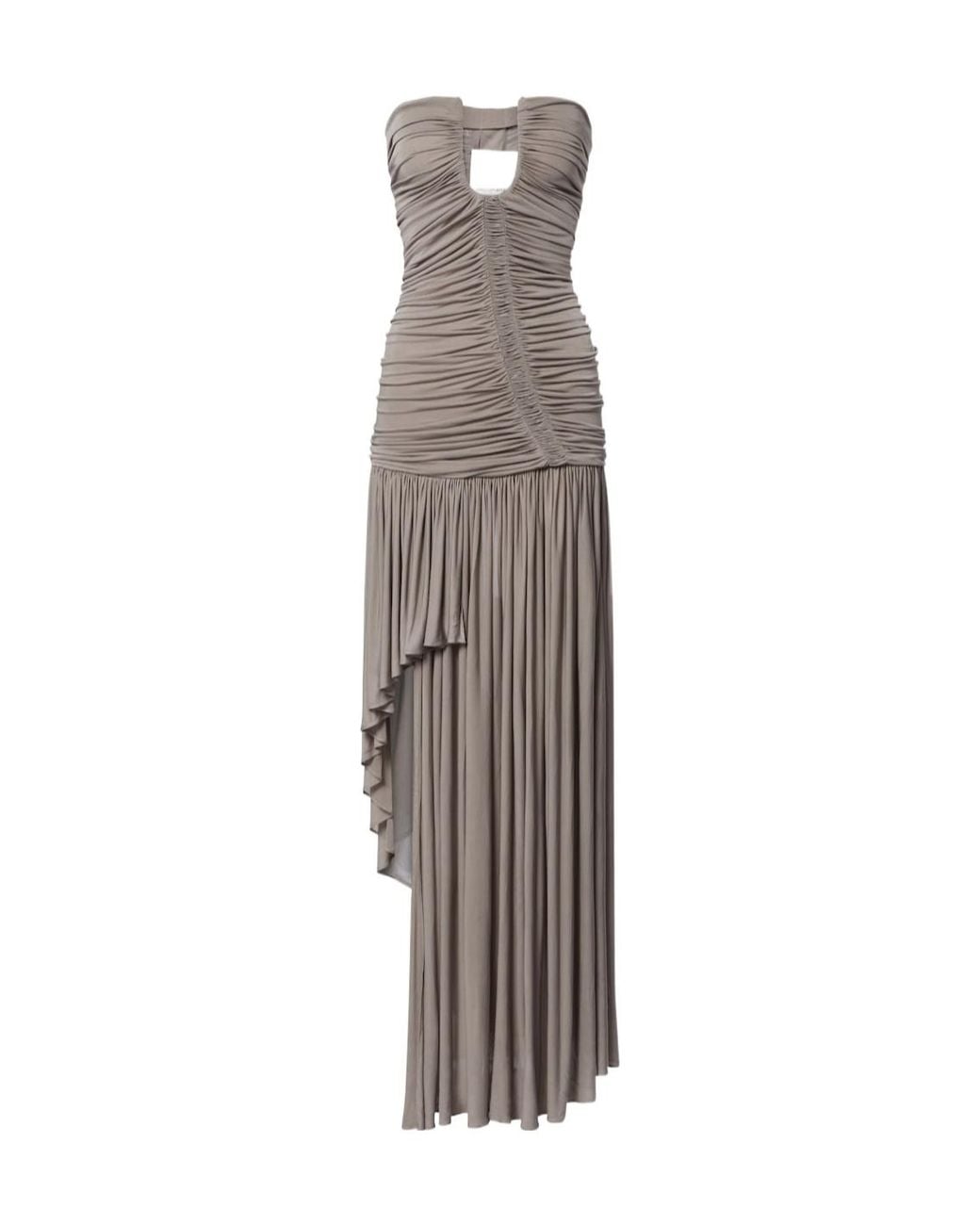 Christopher Esber Multicolor Ruched Asymmetric Midi Dress