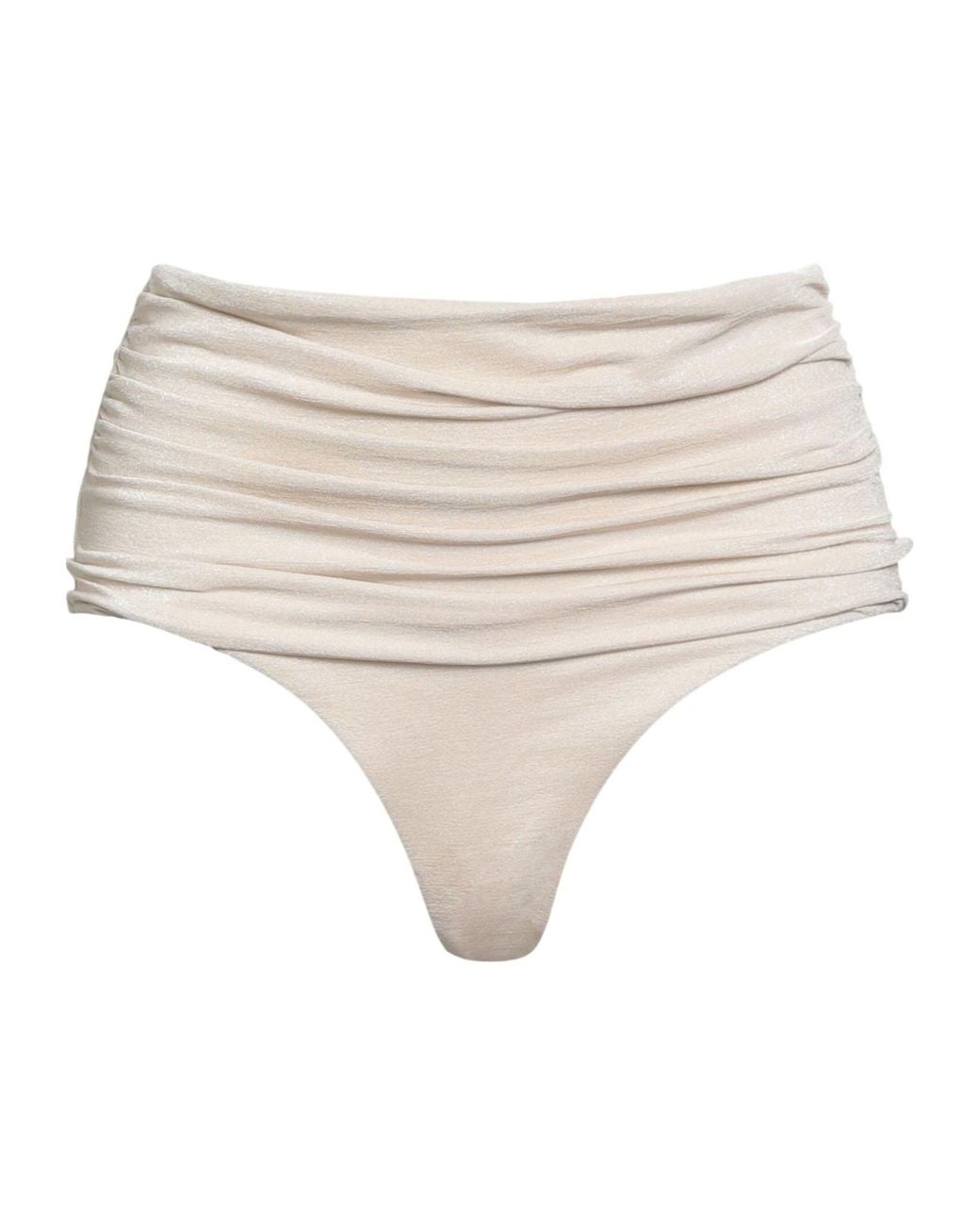 Max Mara Natural High-Waisted Metallic Swim Trunks
