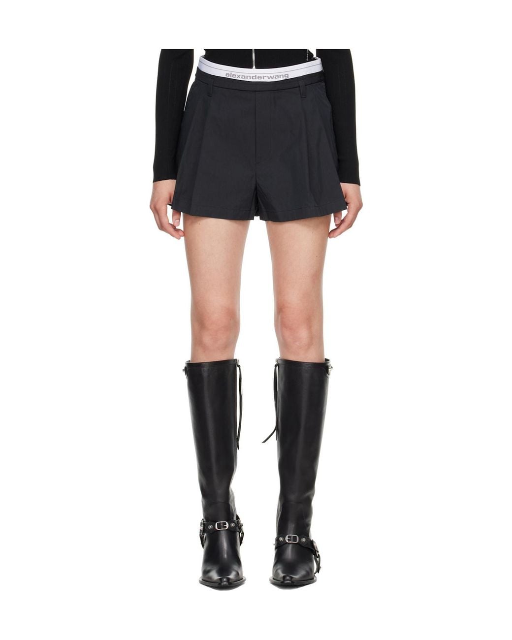 Alexander Wang Black Logo Band Shorts