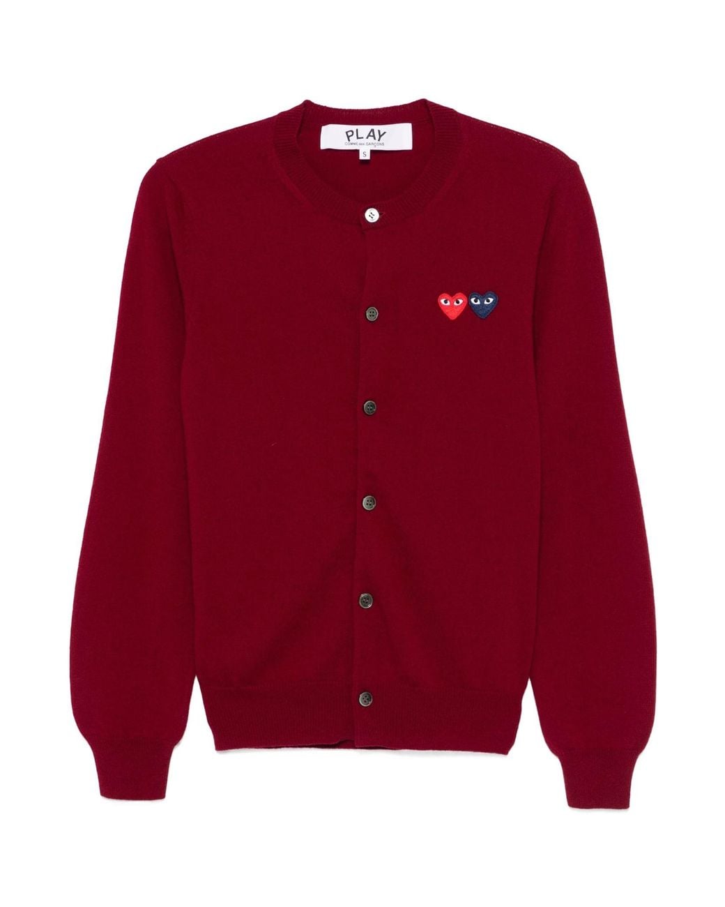 COMME DES GARÇONS PLAY Red Comme Des Garçons Play Crewneck Knitted Cardigan