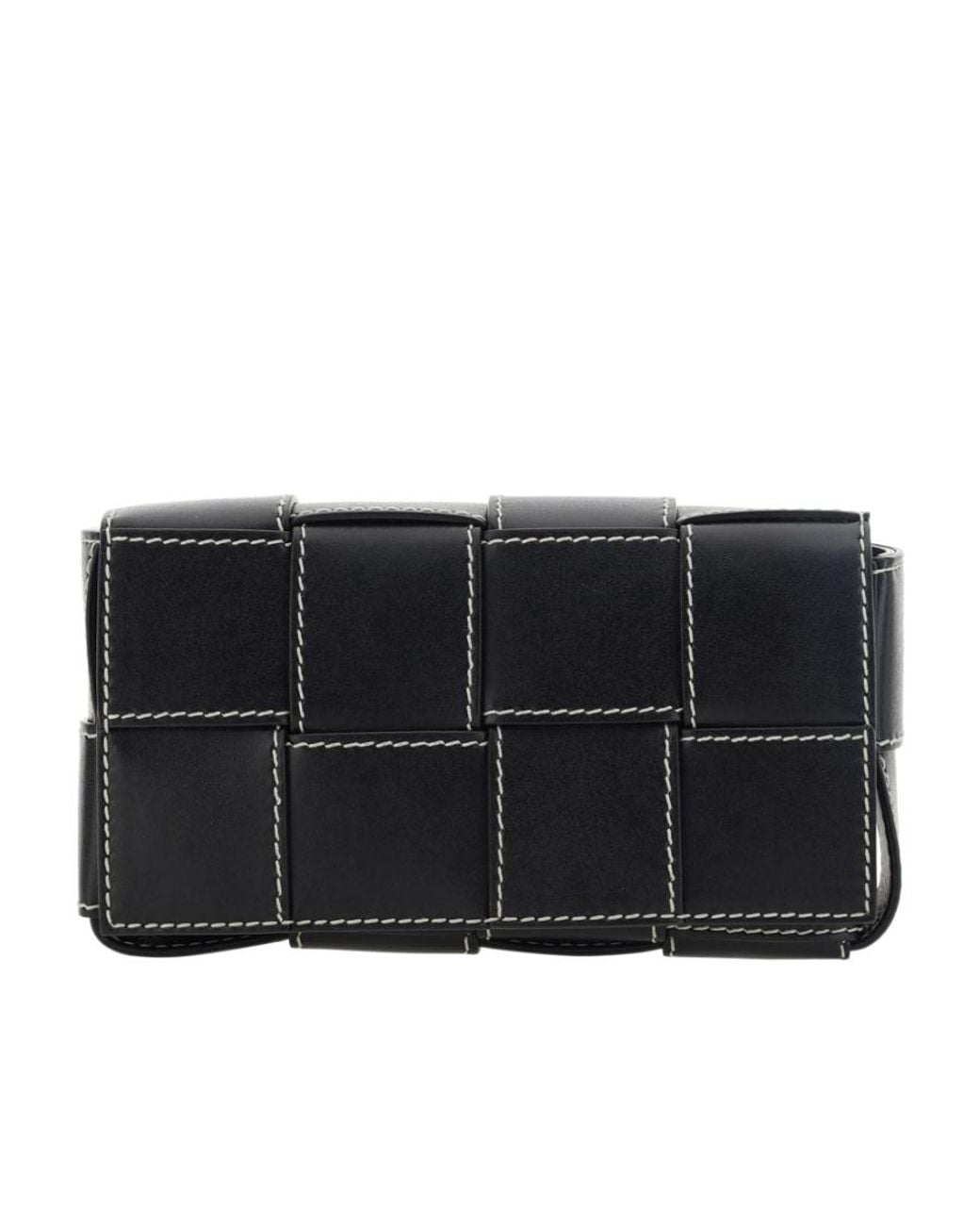 Bottega Veneta Black Mini Cassette Flap Belt Bag for men