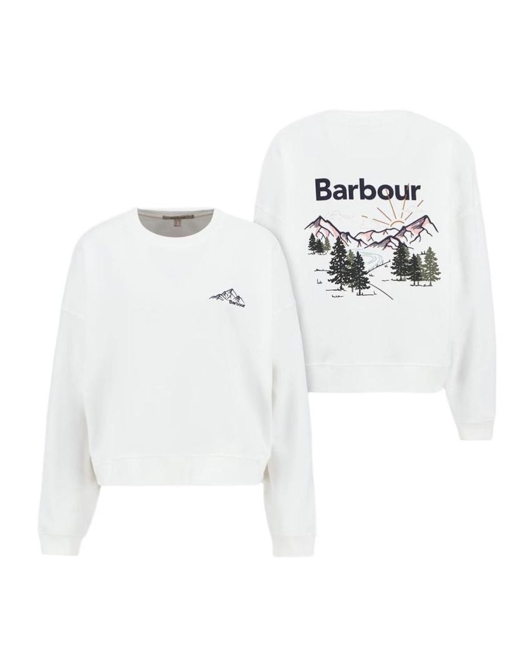 Barbour White Crew Neck Sweatshirt