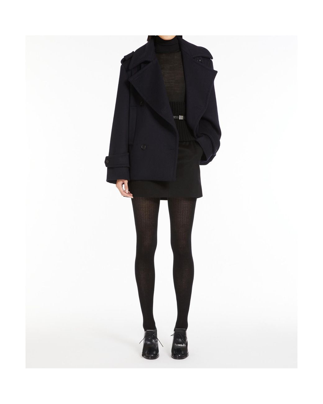 Max Mara Blue Laveno Double-Breasted Coat