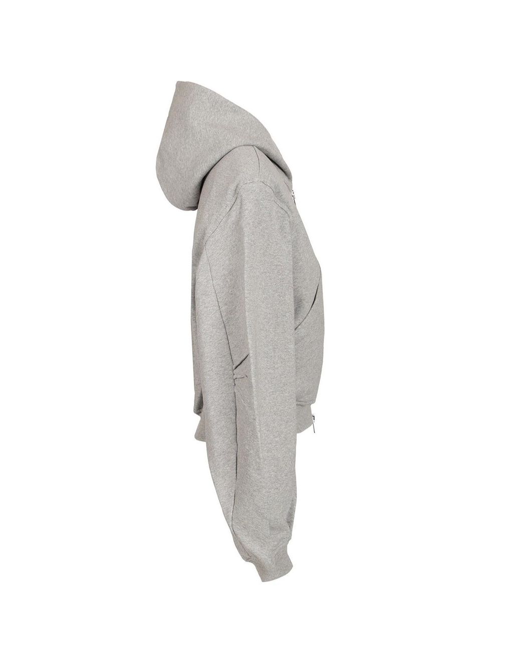 The Attico Gray The Cropped Zip-Up Hoodie