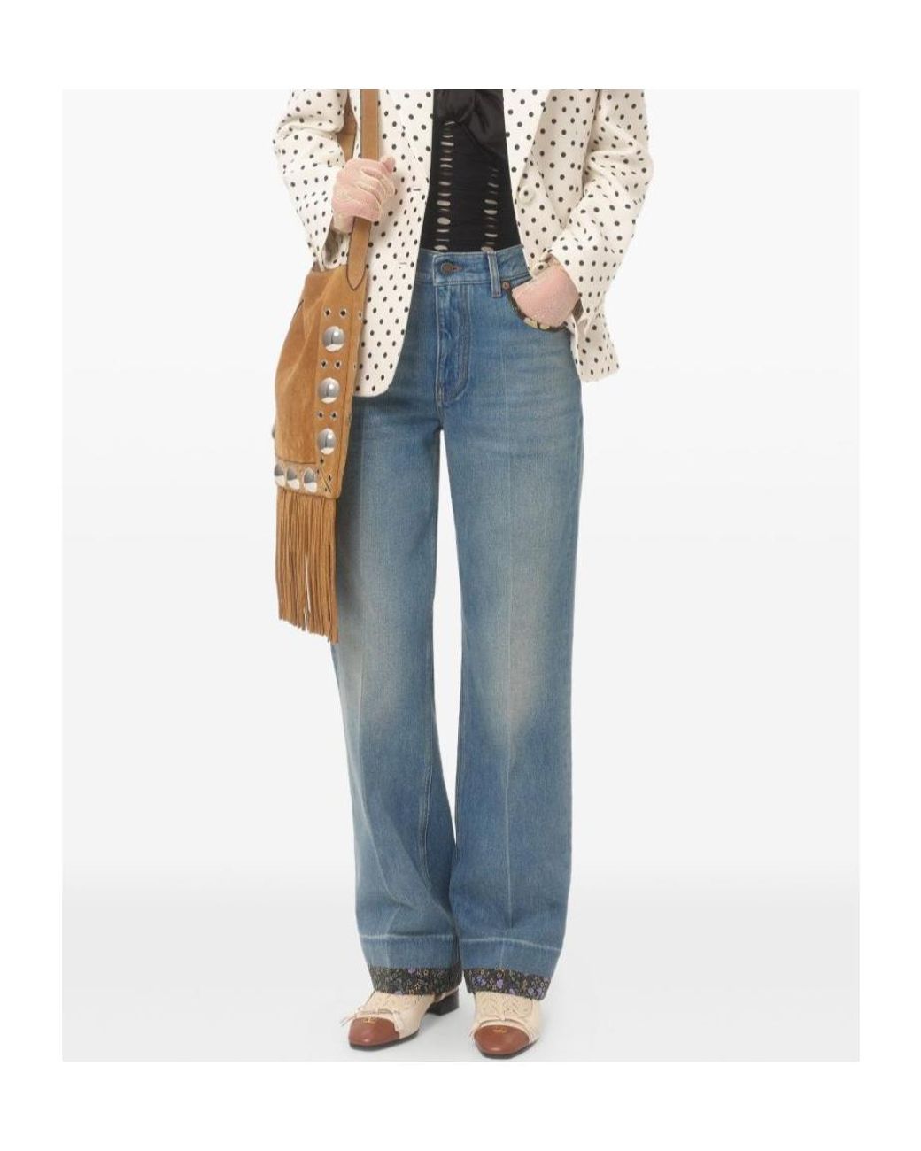 Valentino Blue Logo Patch Boyfriend Jeans