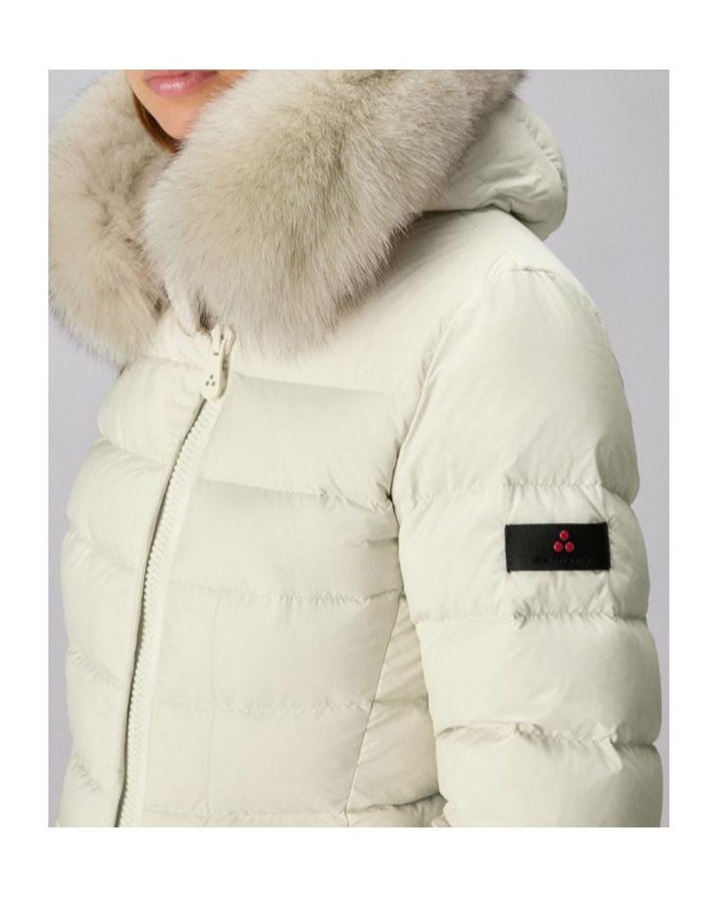 Peuterey White Turmalet Fur-Trimmed Down Coat for men