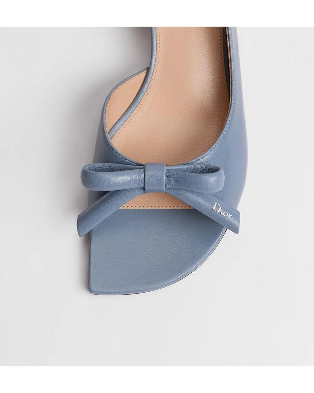 Dior Blue Bow-Tie High-Heeled Slingback Sandals