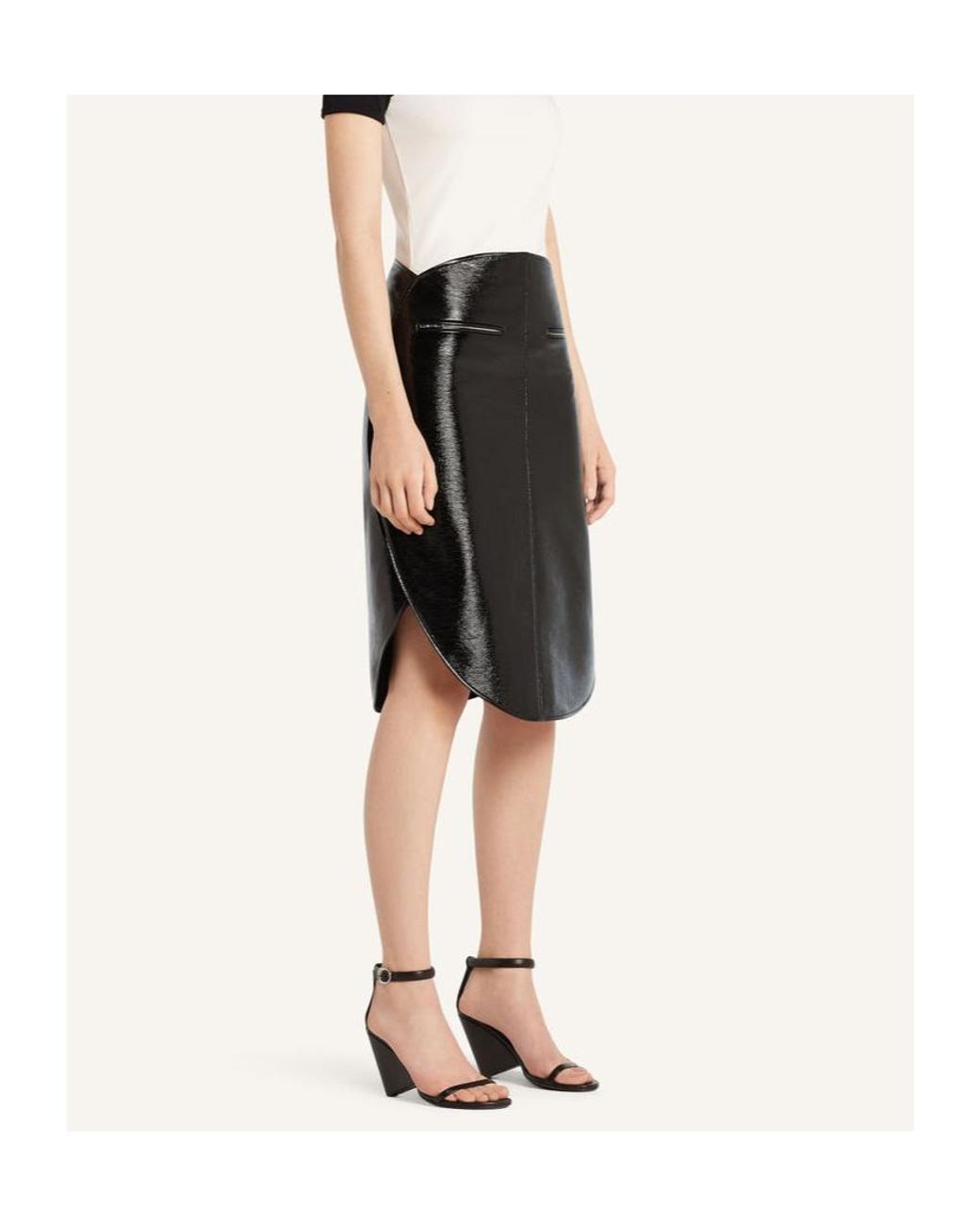 Courreges Black Courrèges Circle Vinyl Midi Skirt