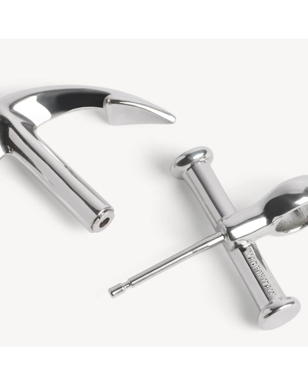 Balenciaga White Anchor Shaped Earrings