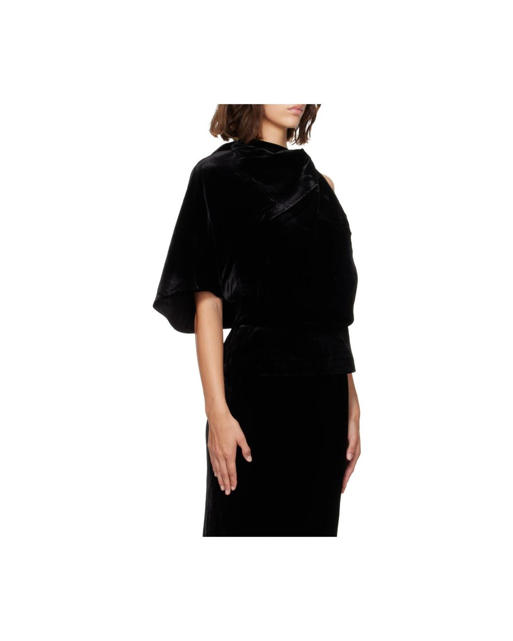Rohe Black Off-The-Shoulder Sculptural Velvet Top