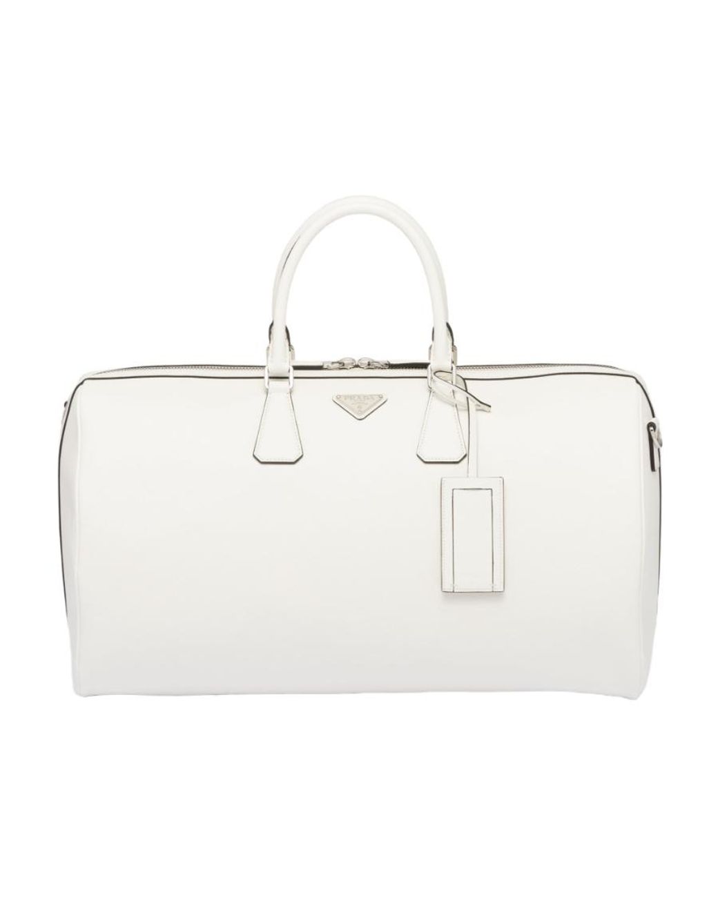 Prada White Saffiano Leather Travel Bag for men