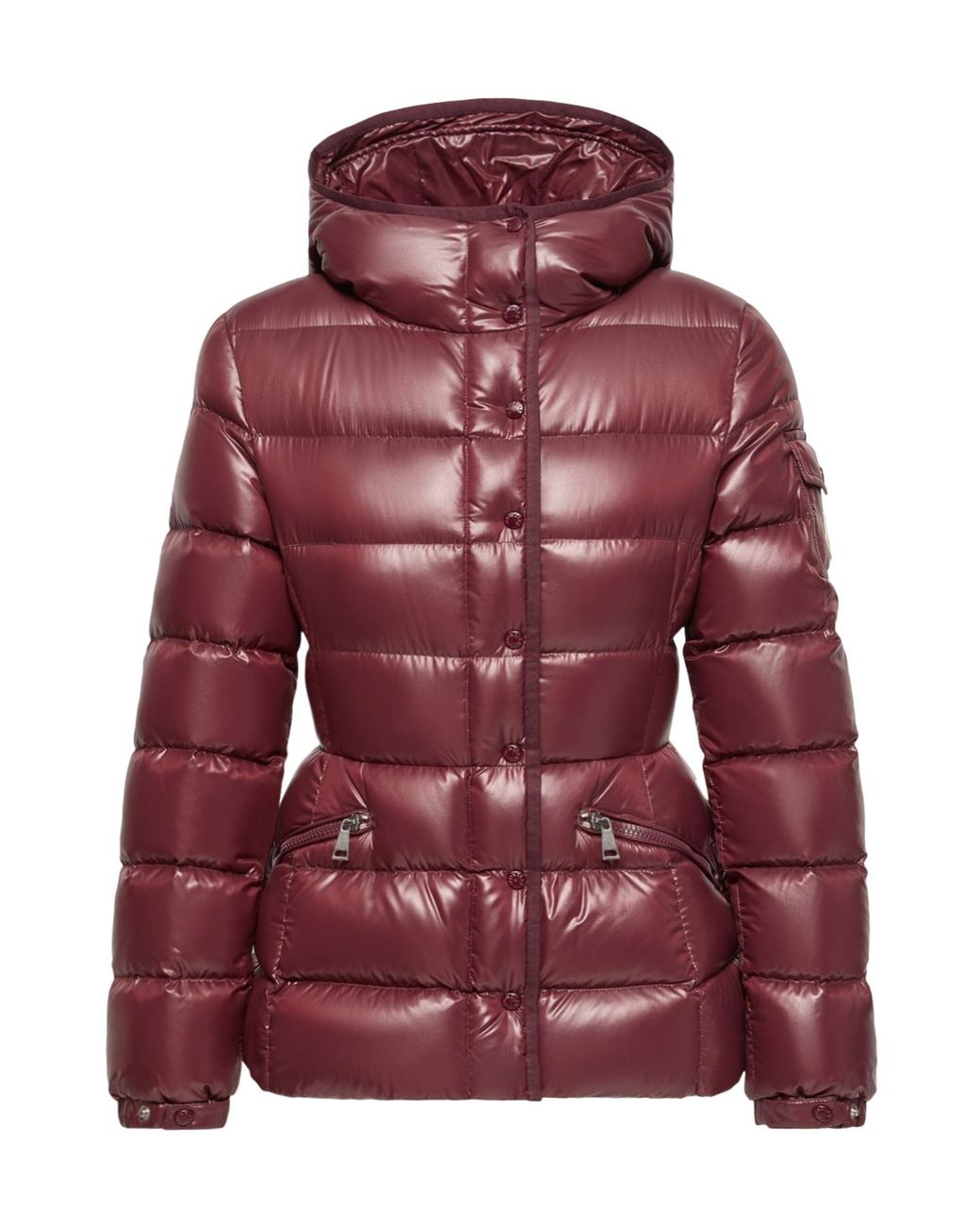 Moncler Red Barante Hooded Short Padded Jacket