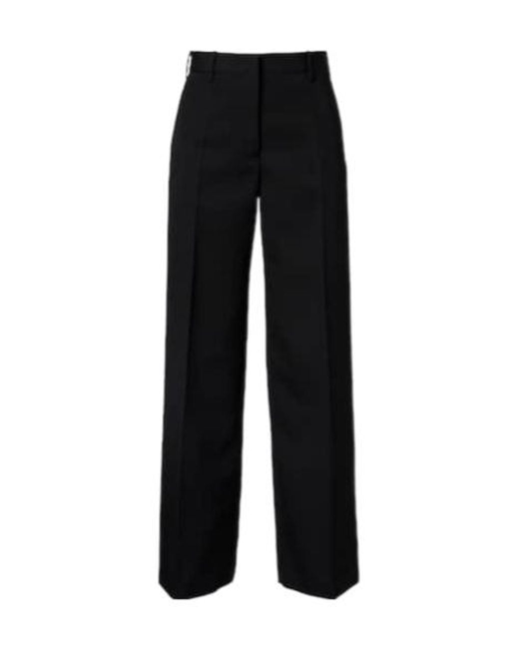 Jil Sander Black Low-Rise Wool Straight Pants