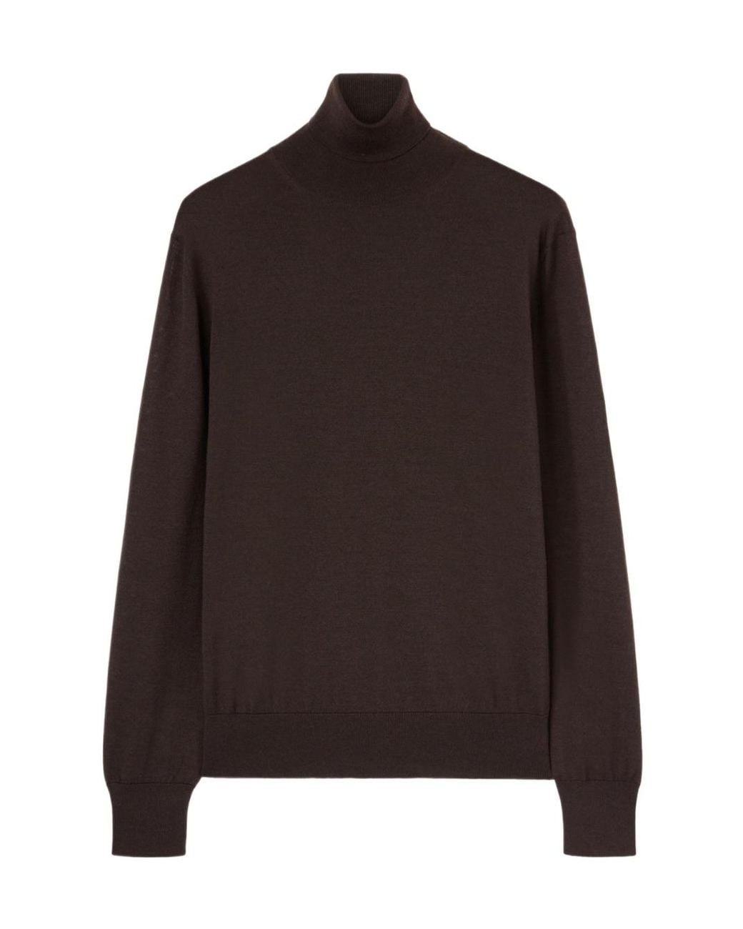 Agnona Brown Ribbed-Knit Turtleneck Sweater for men
