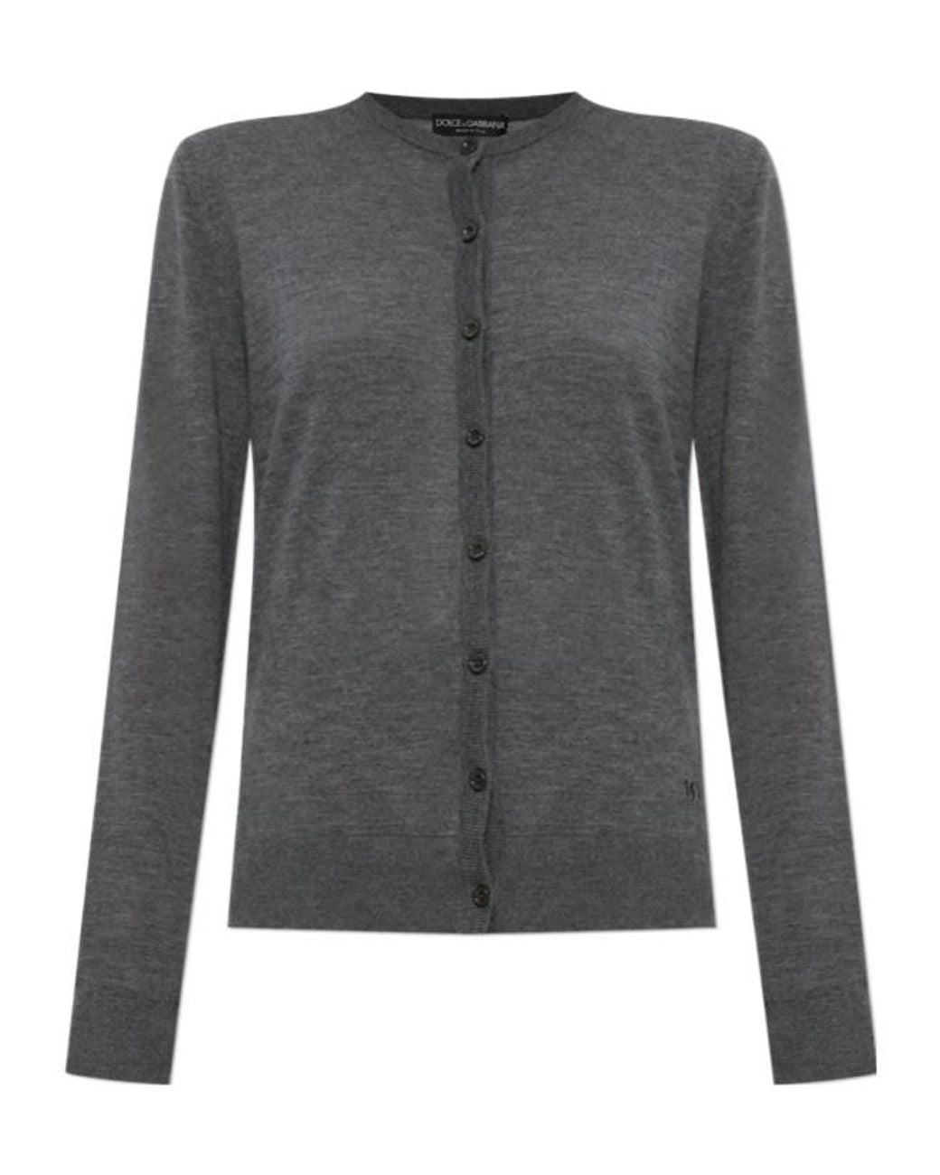 Dolce & Gabbana Gray Long Sleeved Buttoned Cardigan