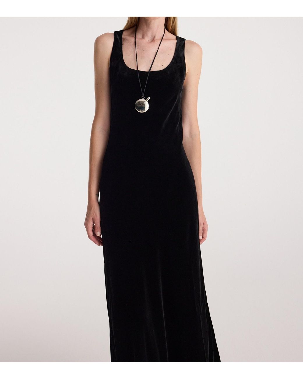 Rohe Black Scoop-Neck Velvet Dress