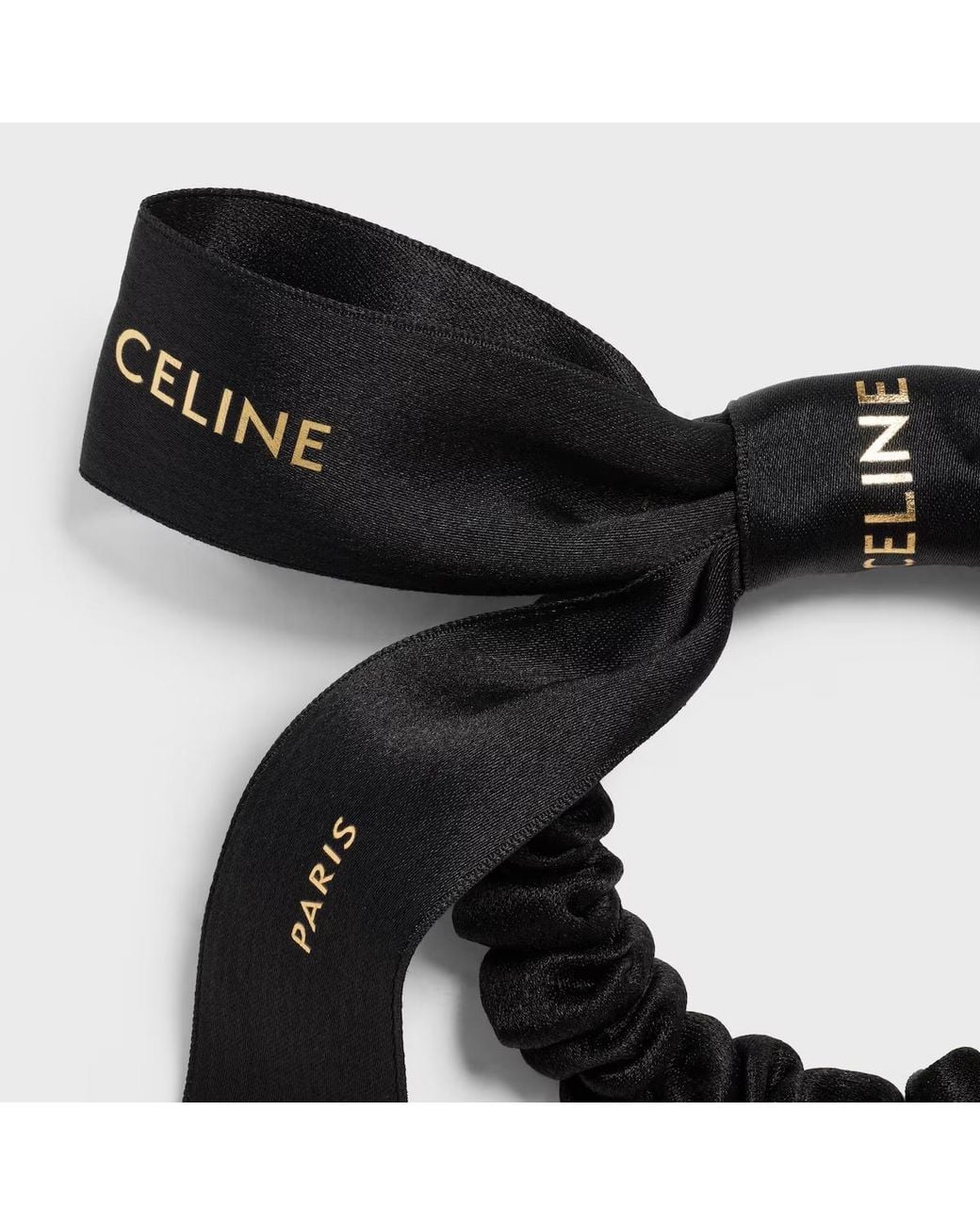 Céline Black Small Bow Scrunchy