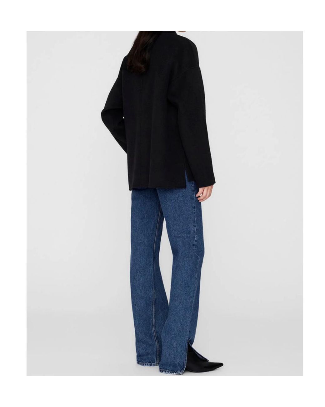 Anine Bing Black Cashmere Single-Breasted Casual Jacket