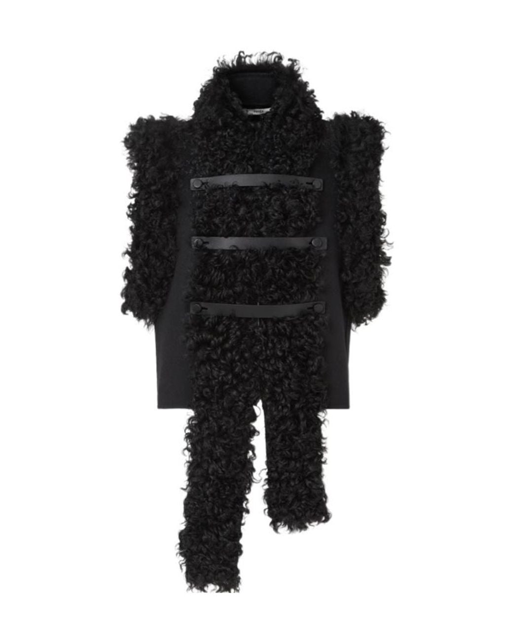 Fendi Black Wool And Shearling Gilet