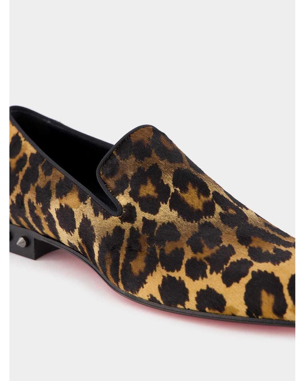 Christian Louboutin Marquees Leopard-Print Slippers in Brown  display picture 3