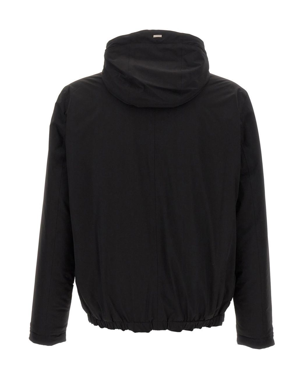 Herno Black Mock-Neck Hooded Jacket for men