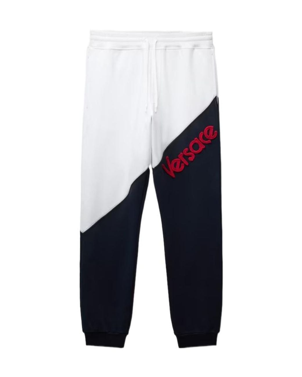 Versace Blue Logo-Detailed Panelled Joggers for men