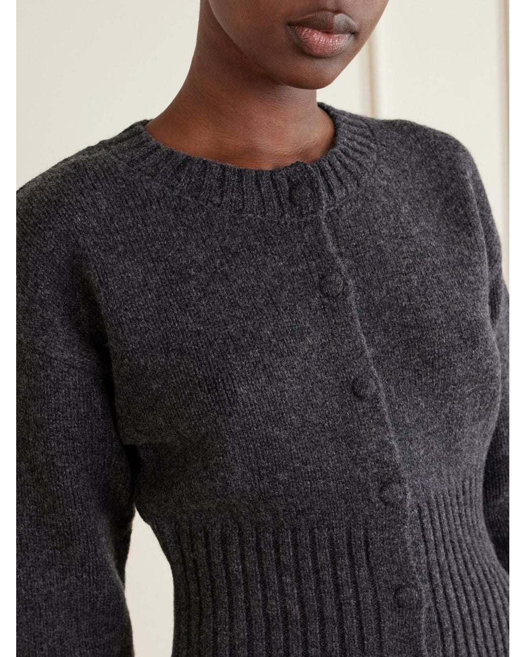 St. Agni Black Cropped Wool Cardigan