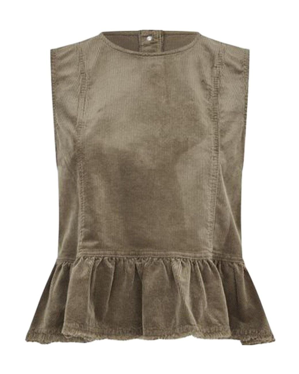 Baum und Pferdgarten Green Ruffled Top