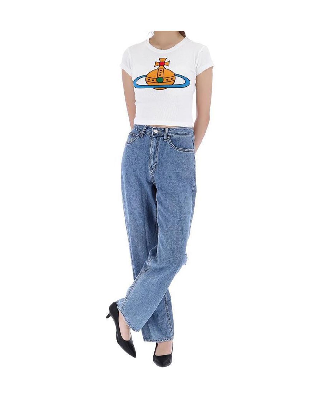 Vivienne Westwood White Oversized Orb Baby Tee