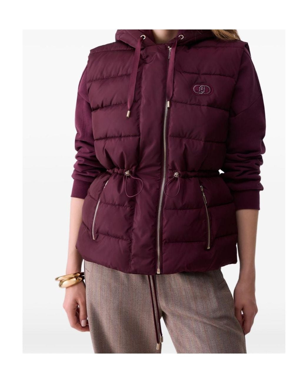 Liu Jo Purple Hooded Padded Vest