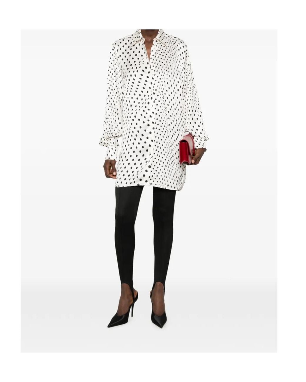 Stella McCartney White Polka-Dot Long-Sleeve Shirt