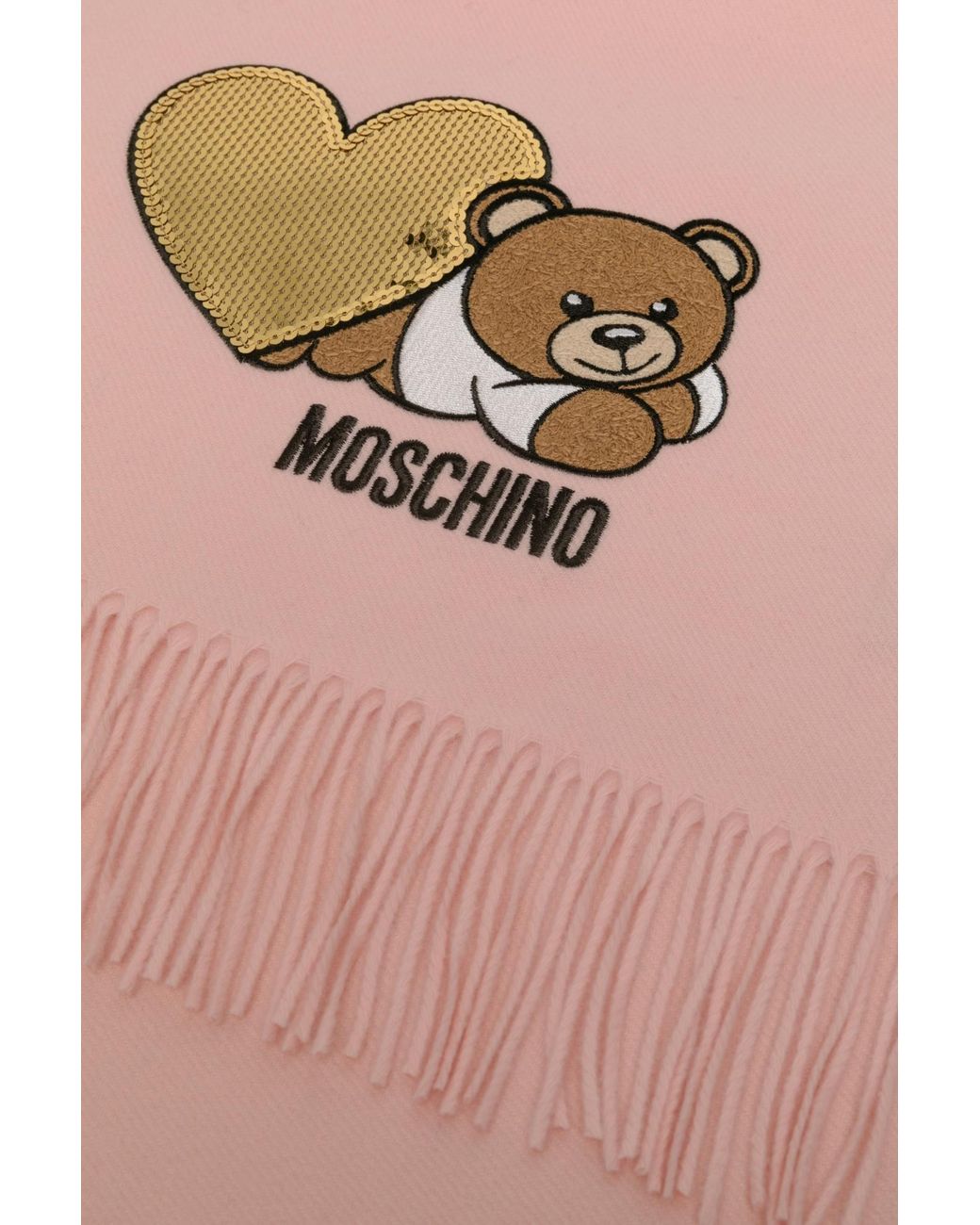 Moschino Pink Teddy Bear-Embroidered Scarf for men