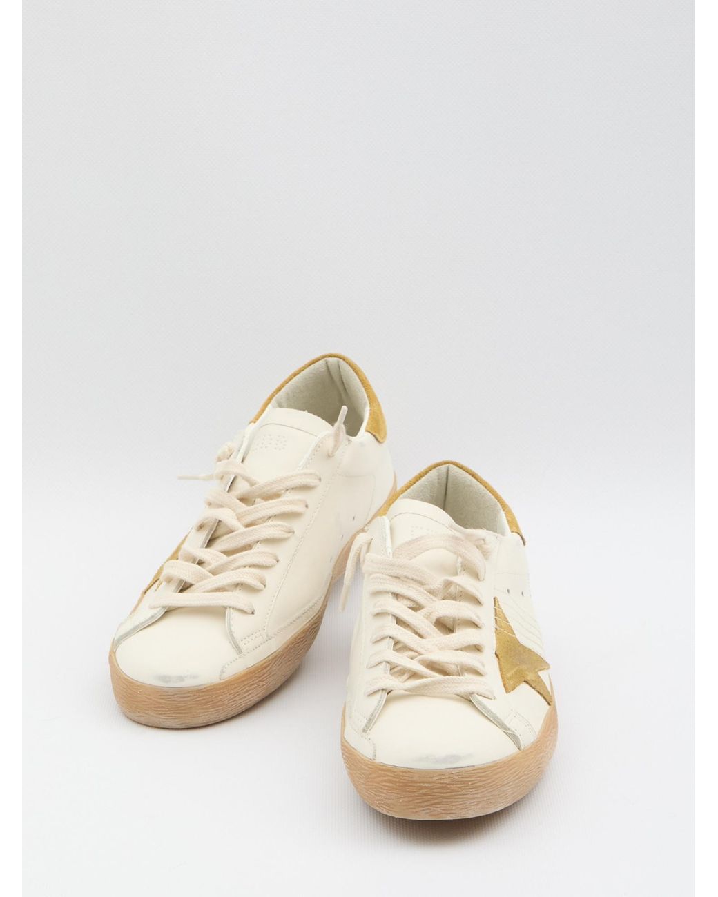 Golden Goose Deluxe Brand White Super Star Lace-Up Sneakers for men