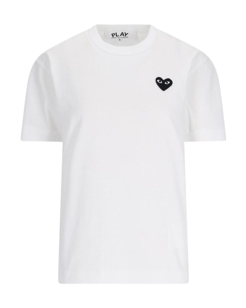 COMME DES GARÇONS PLAY White Comme Des Garçons Play Logo Detailed Crewneck T-Shirt for men