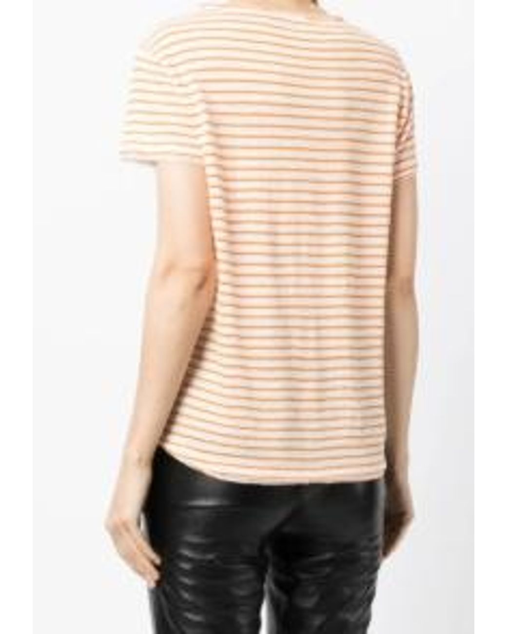 FRAME Natural Striped Organic-Linen T-Shirt
