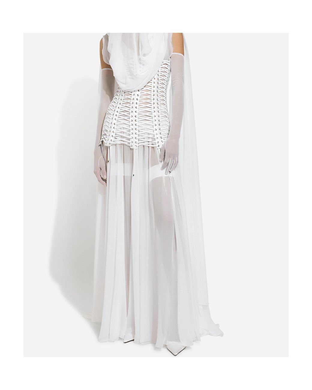 Dolce & Gabbana White Tulle Gloves