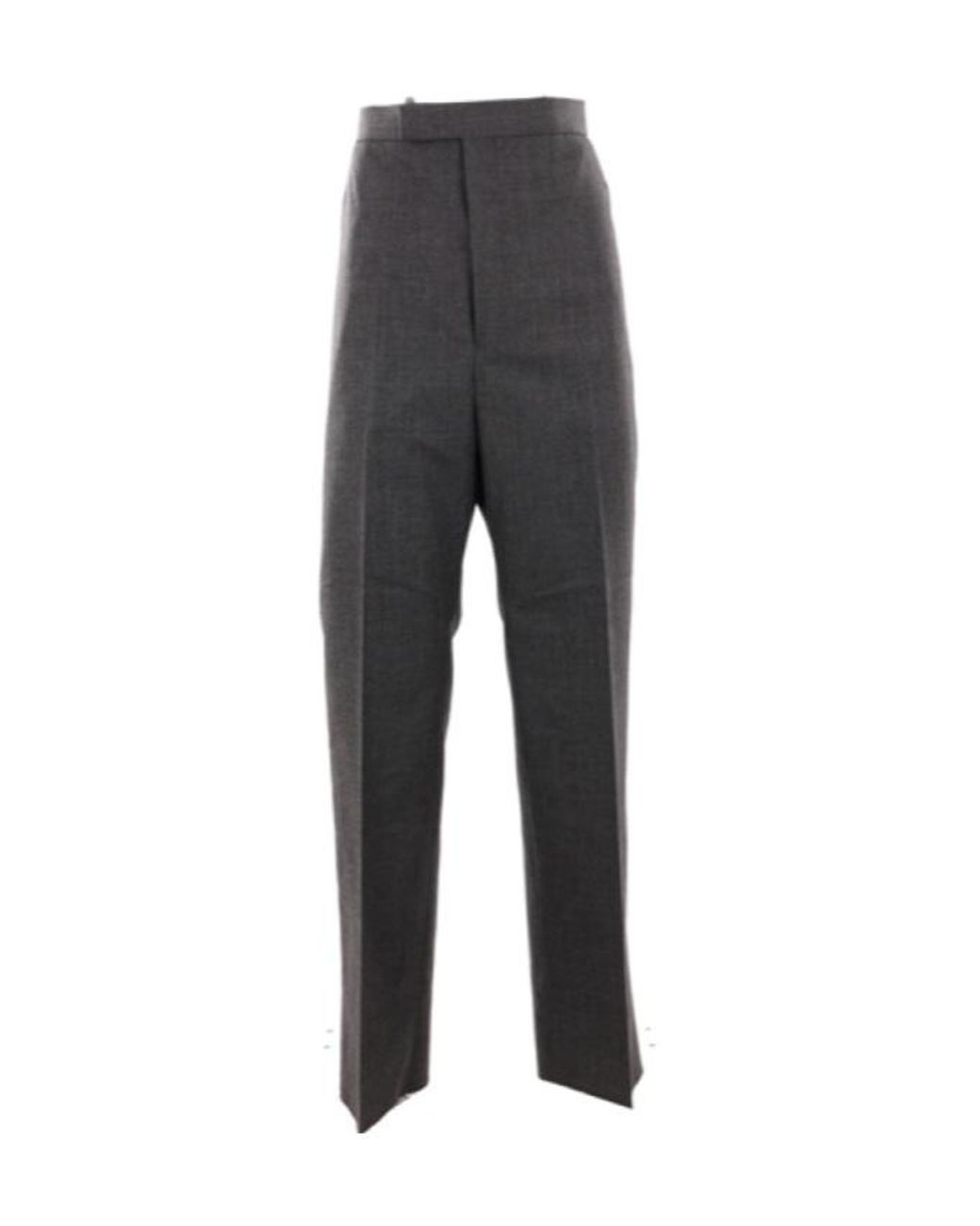 Thom Browne Gray Mid-Rise Slim-Fit Tailored Trousers for men