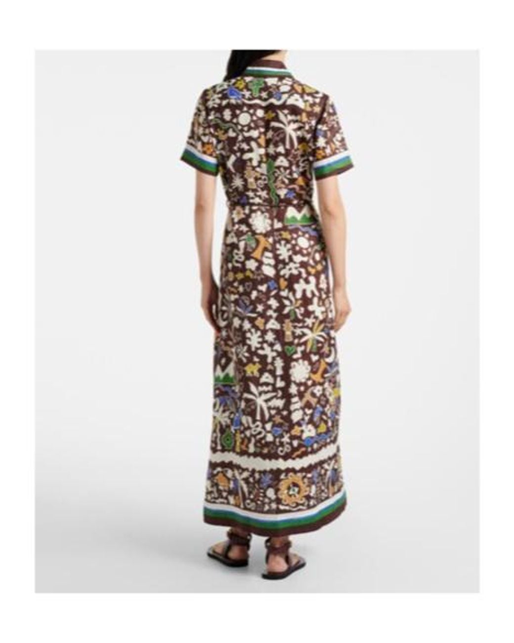 ALÉMAIS White Maroc Printed Linen Shirt Dress