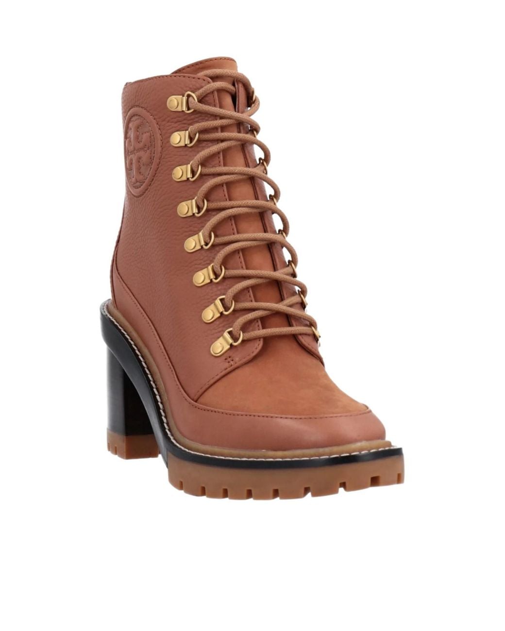 Tory Burch Brown Lace-Up Ankle Boots